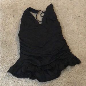 Juicy Couture black  plunge one piece swimsuit M